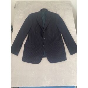 J.Crew Blazer Jacket Mens 44R Navy Pinstripe Wool Notch Lapel Single-Breasted